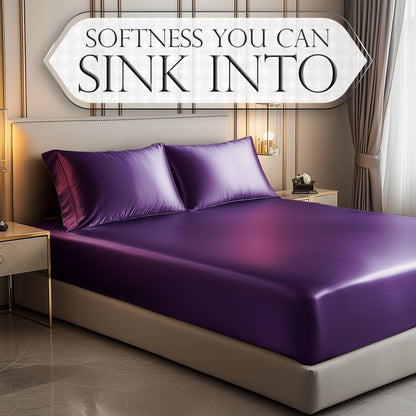 Satin Fitted Sheet - Purple