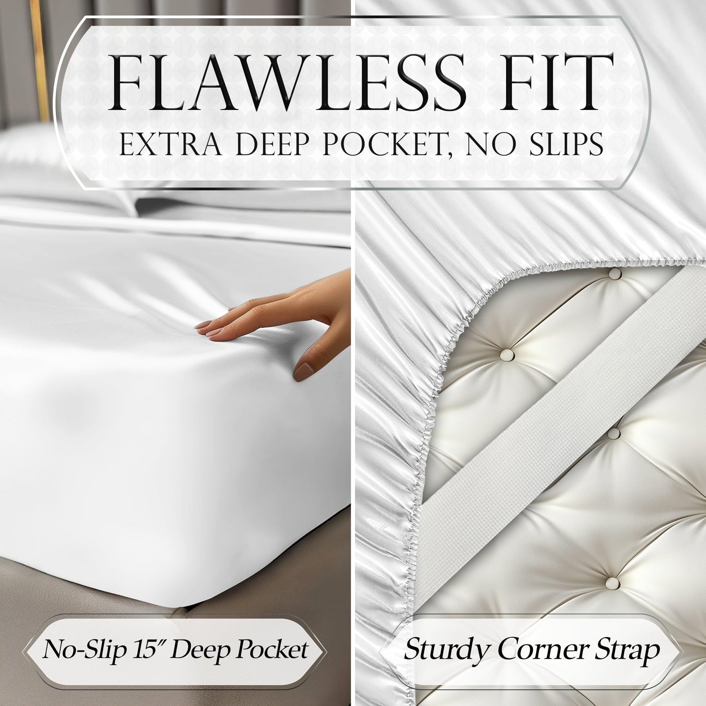 Satin Sheet Set - White
