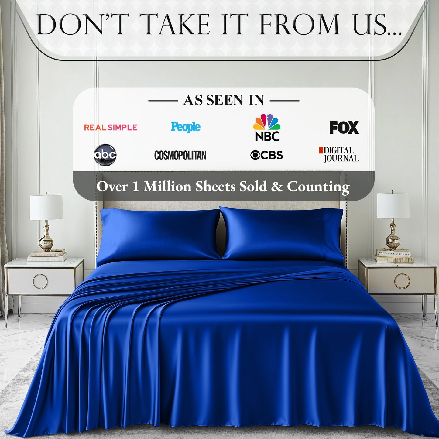 Satin Sheet Set - Blue