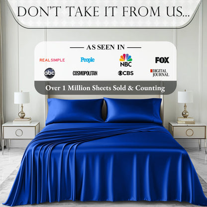 Satin Sheet Set - Blue