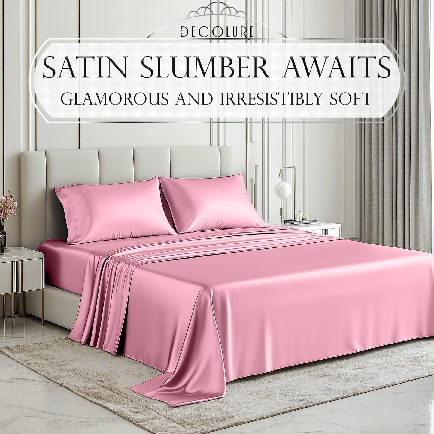 Satin Sheet Set - Pink