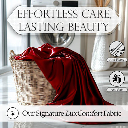 Satin Fitted Sheet - Red