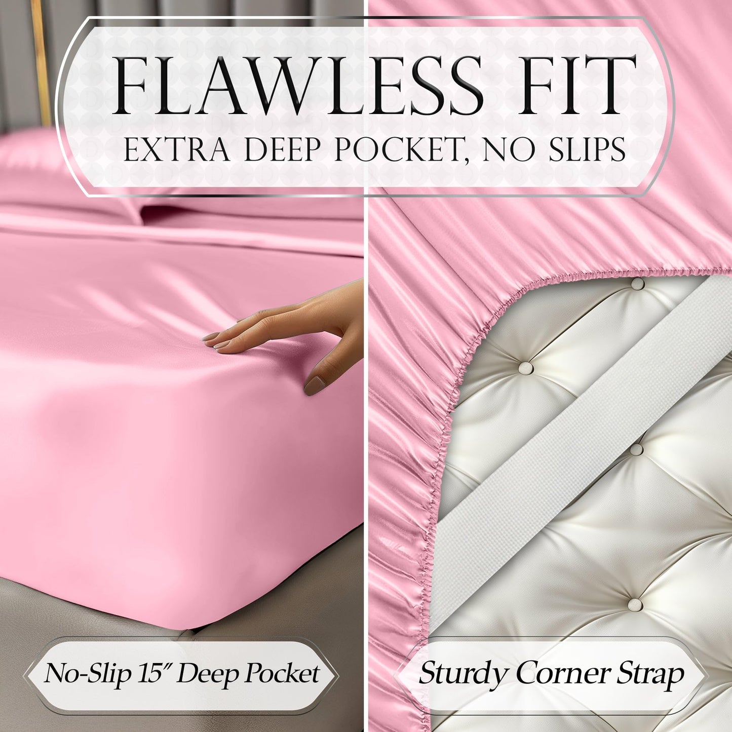 Satin Sheet Set - Pink