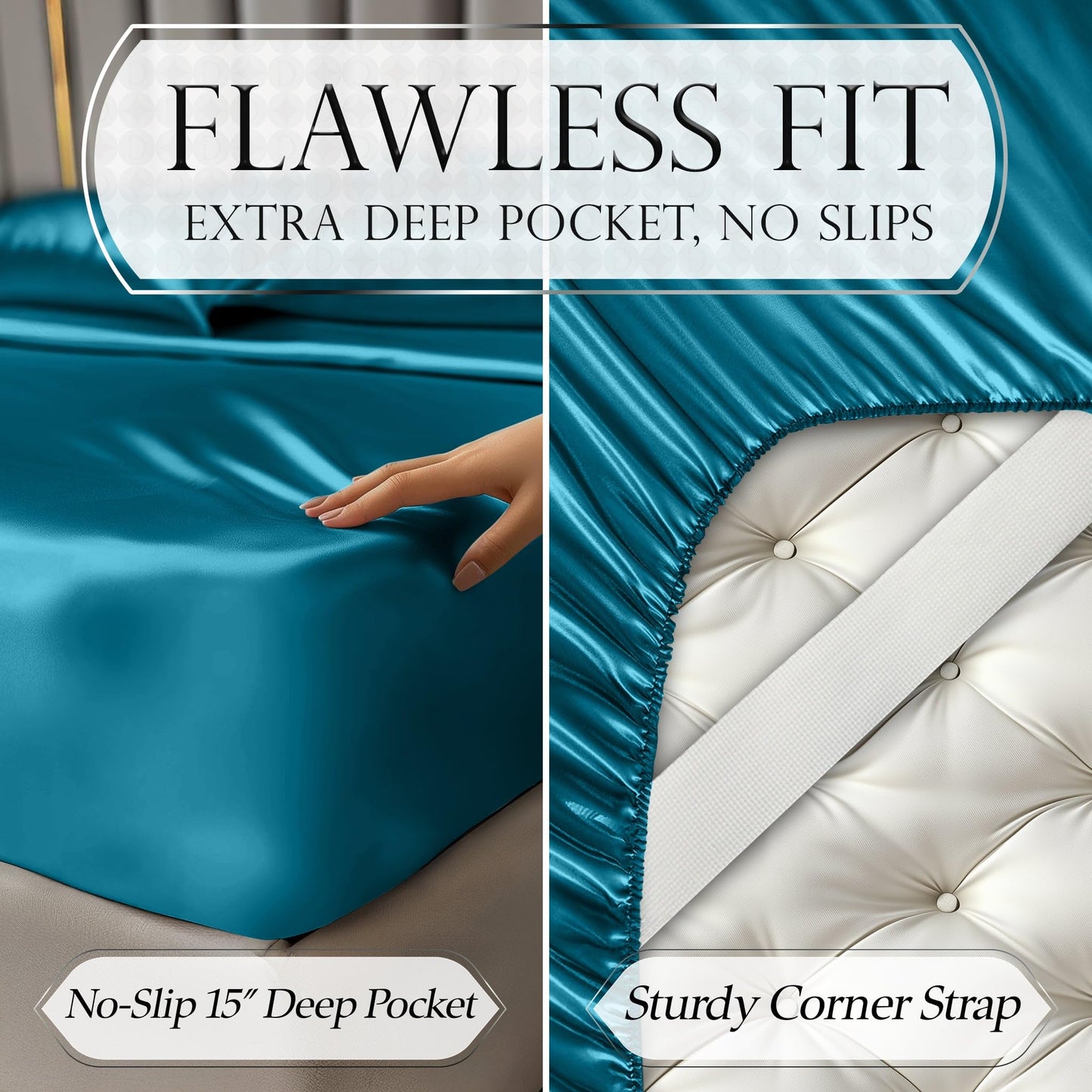 Satin Sheet Set - Sea Teal