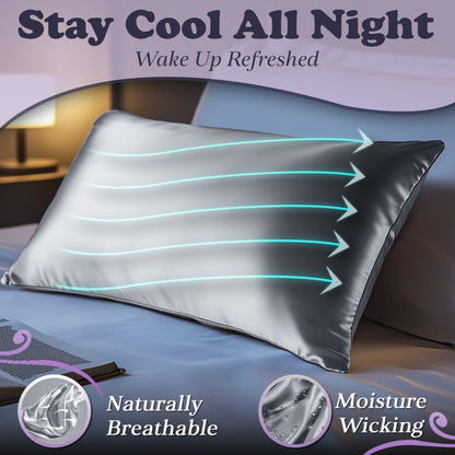 Silk Sleep Pillowcase - Silver Grey