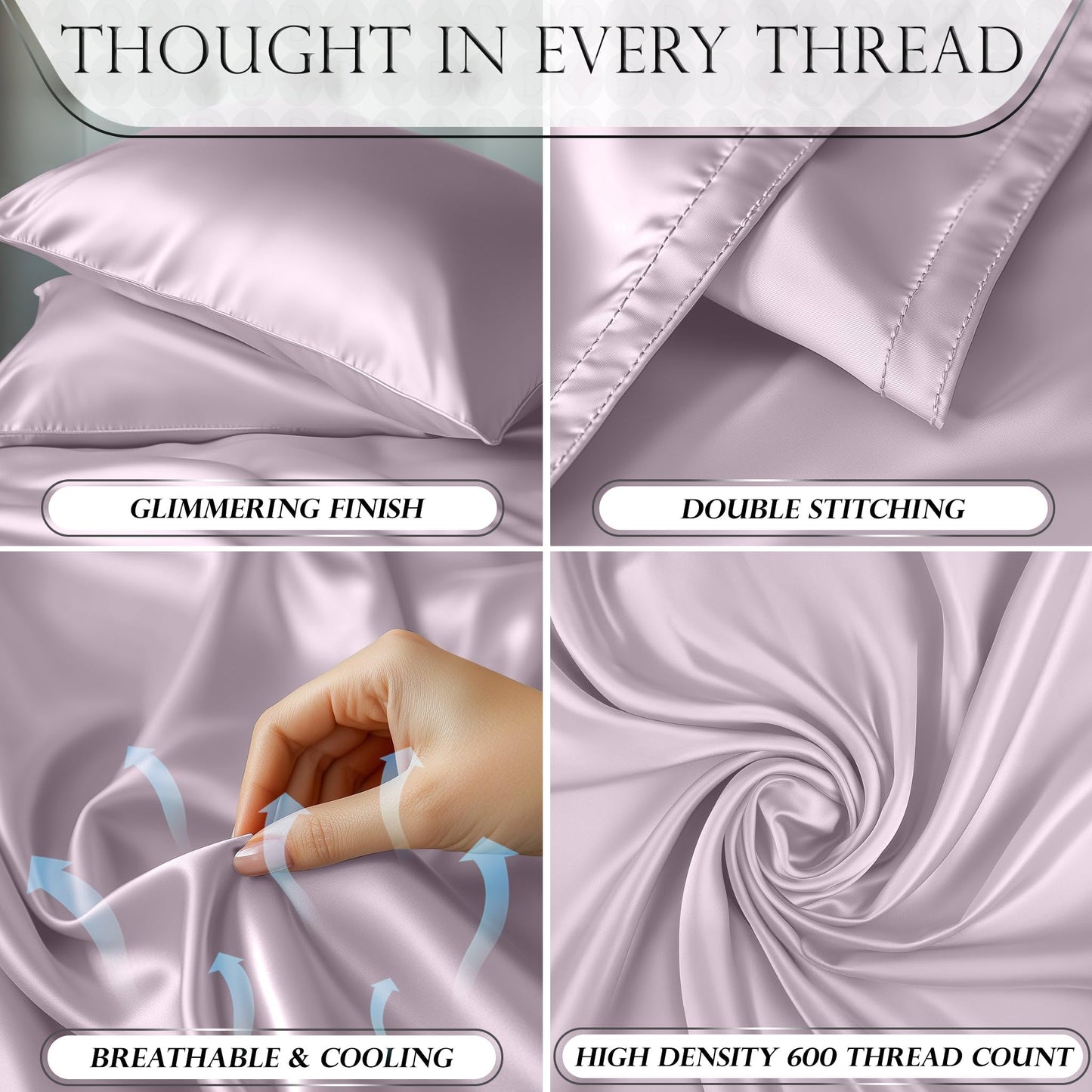 Satin Sheet Set - Lavender