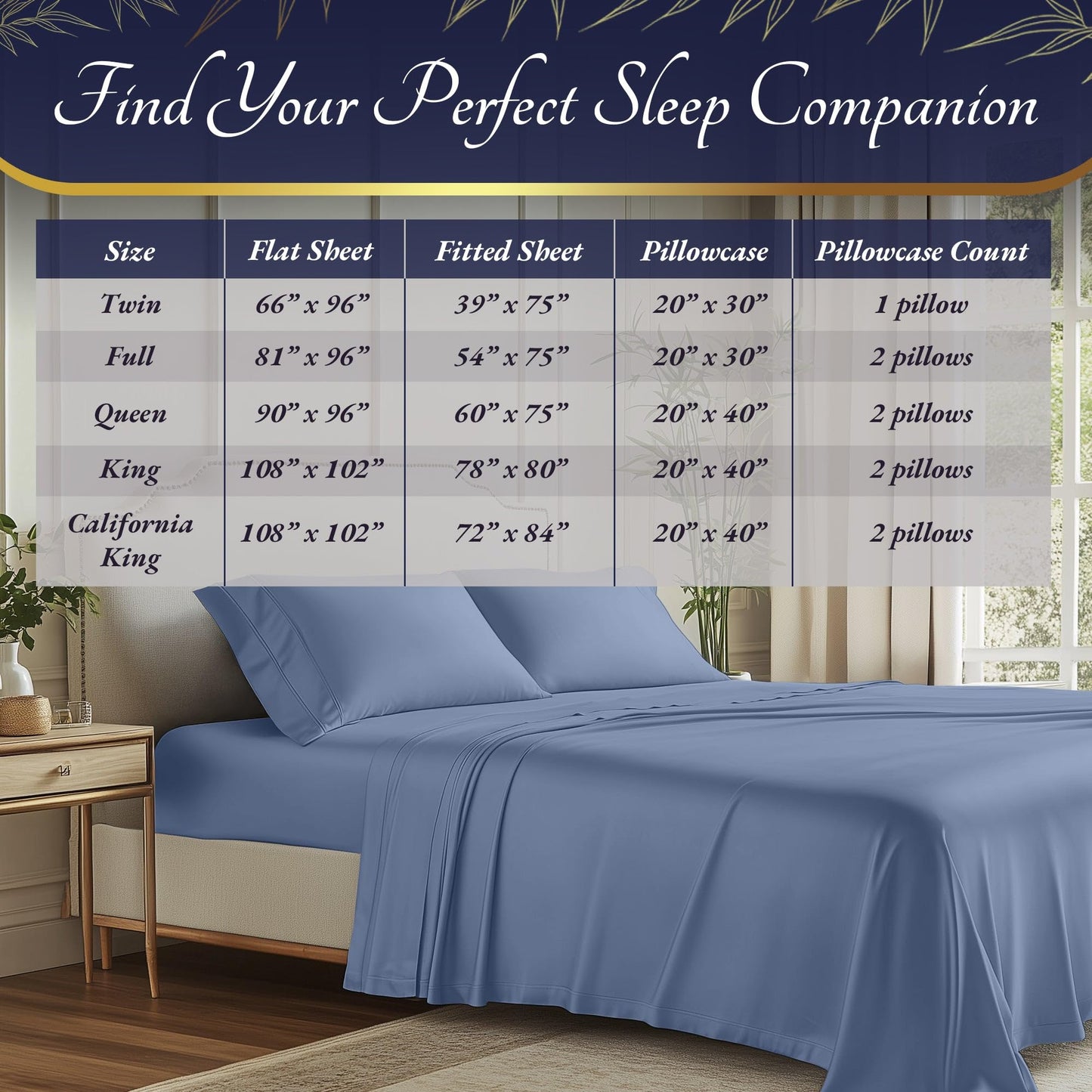 Bamboo Sheet Set - Light Blue