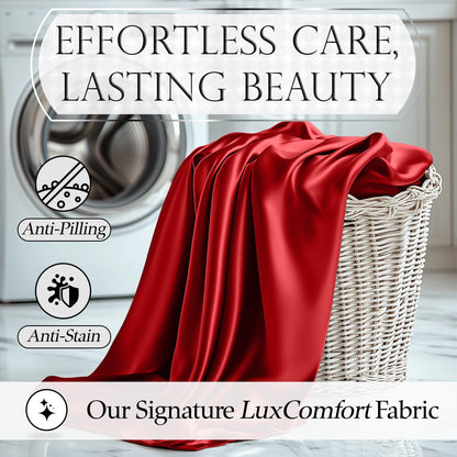 Satin Sheet Set - Red
