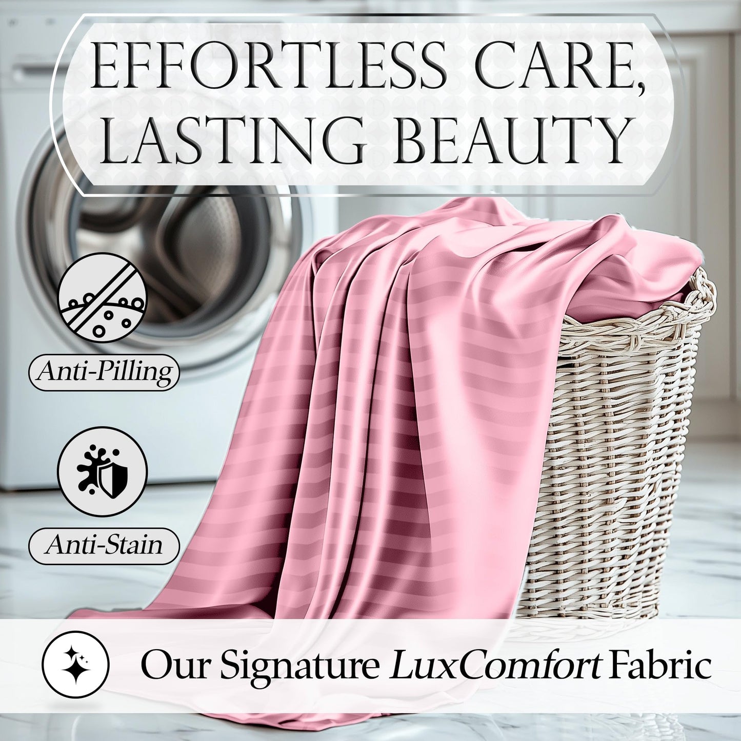 Satin Sheet Set - Striped Pink