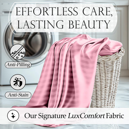 Satin Sheet Set - Striped Pink