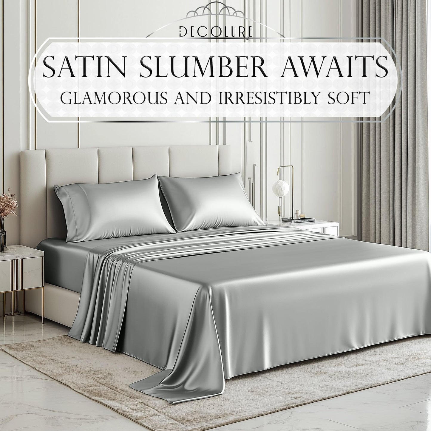 Satin Sheet Set - Grey