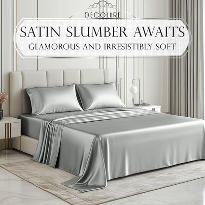 Satin Sheet Set - Grey