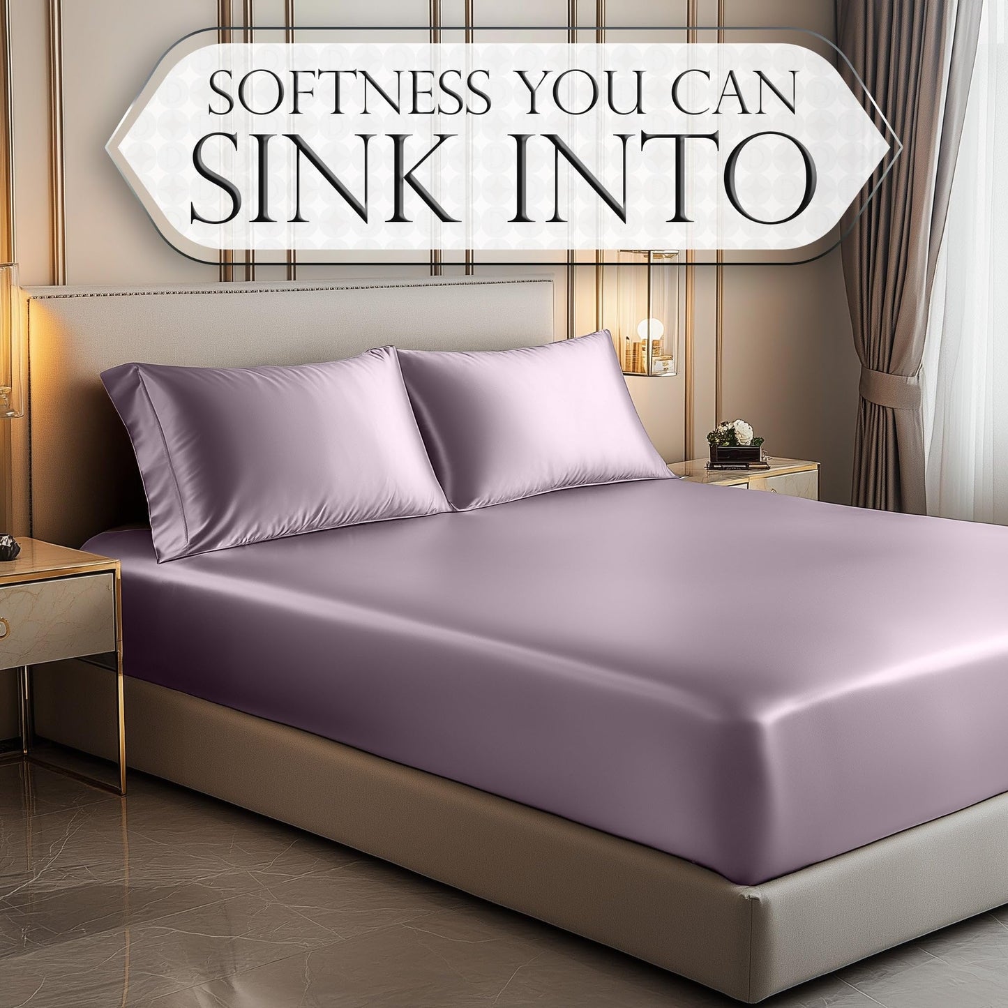 Satin Fitted Sheet - Lavender