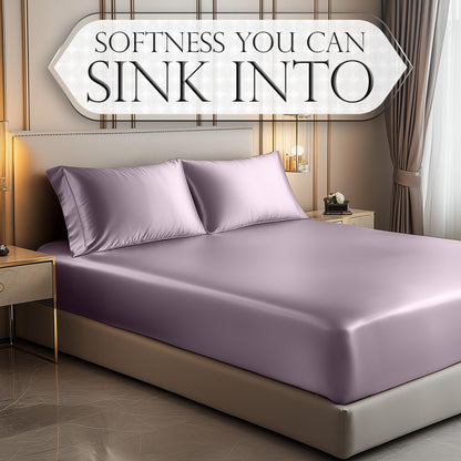 Satin Fitted Sheet - Lavender