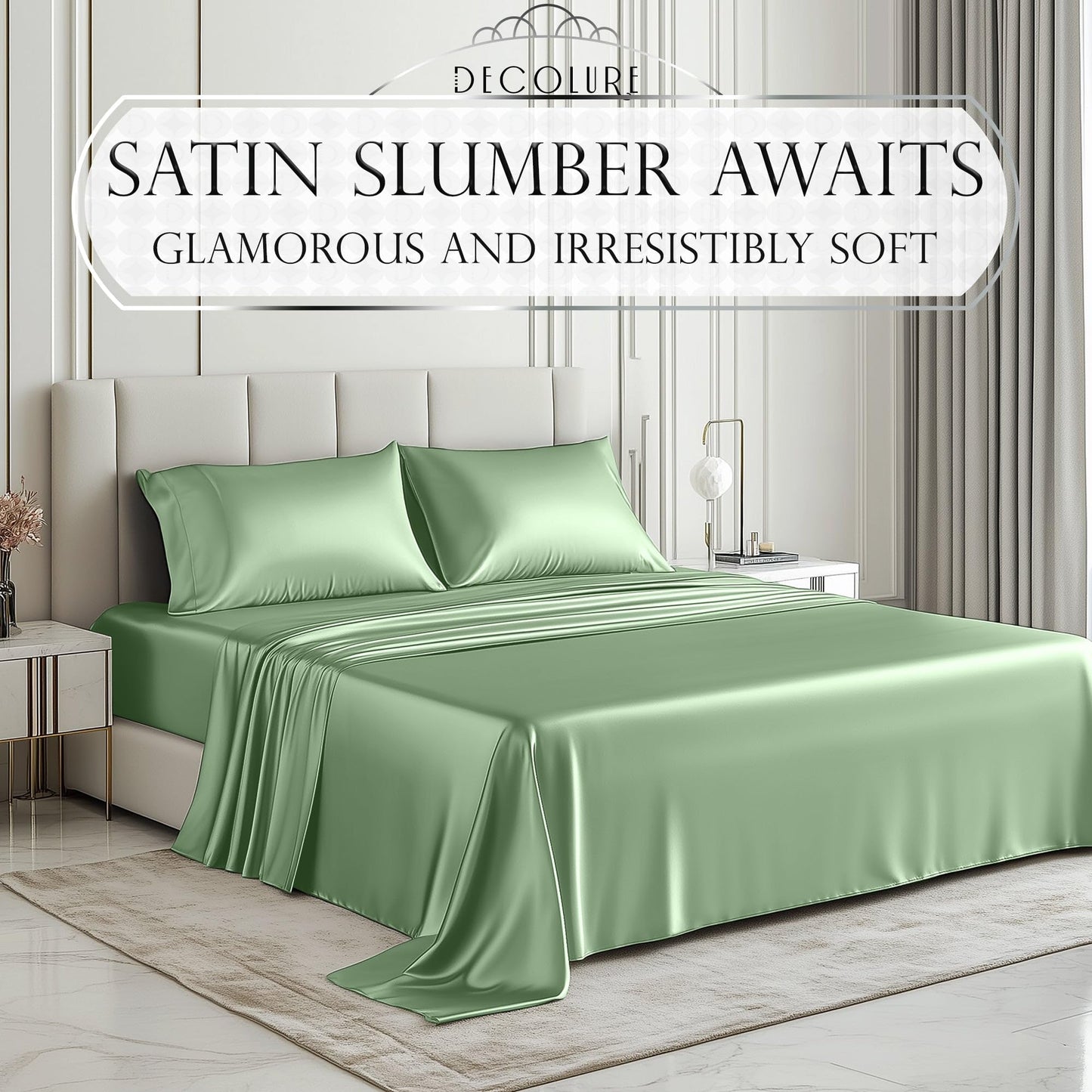 Satin Sheet Set - Sage Green