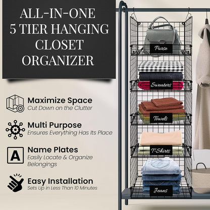 Hanging Closet Organizer - Adjustable