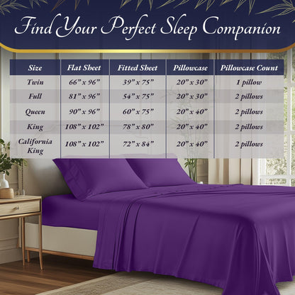 Bamboo Sheet Set - Purple