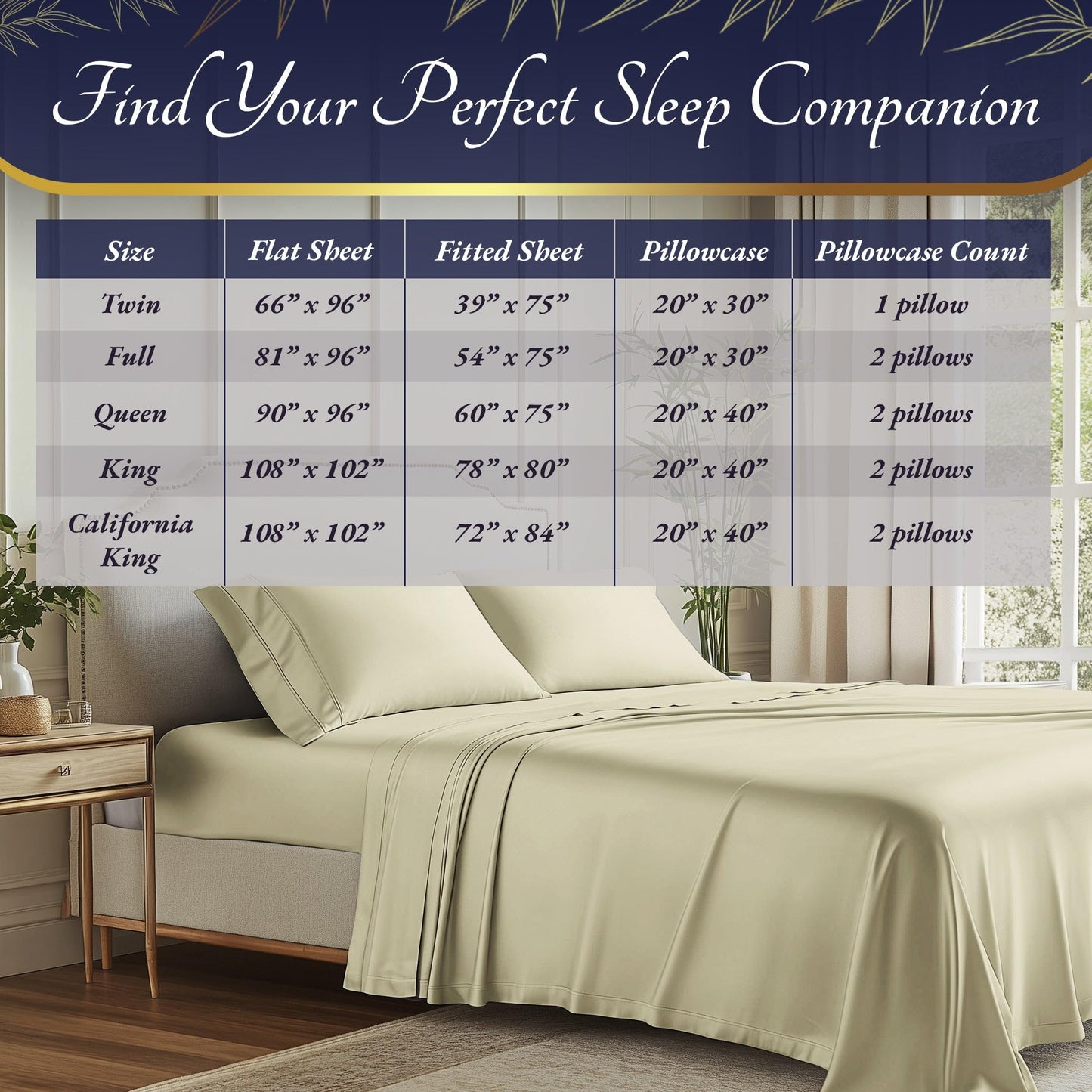 Bamboo Sheet Set - Creme