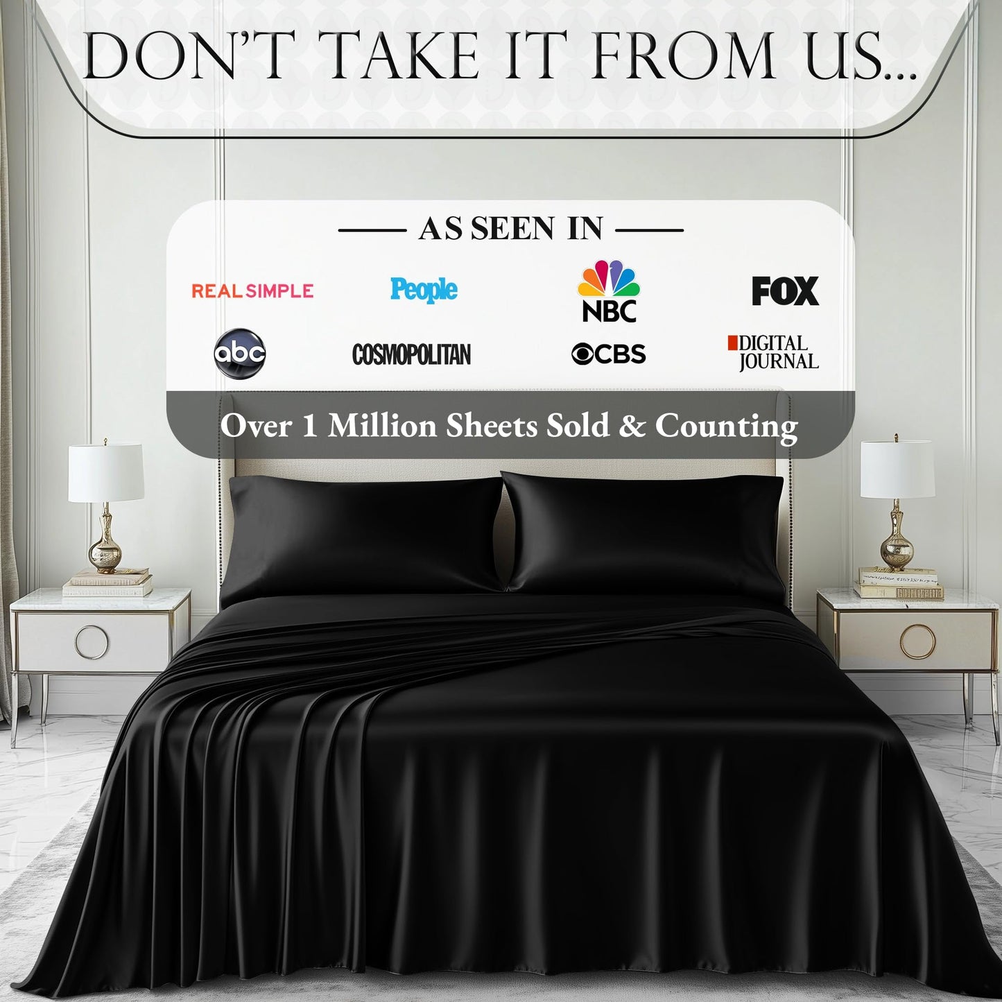 Satin Sheet Set - Black