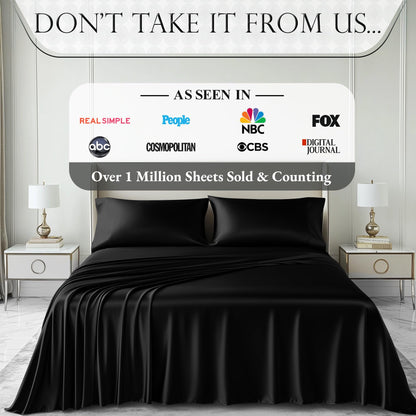 Satin Sheet Set - Black