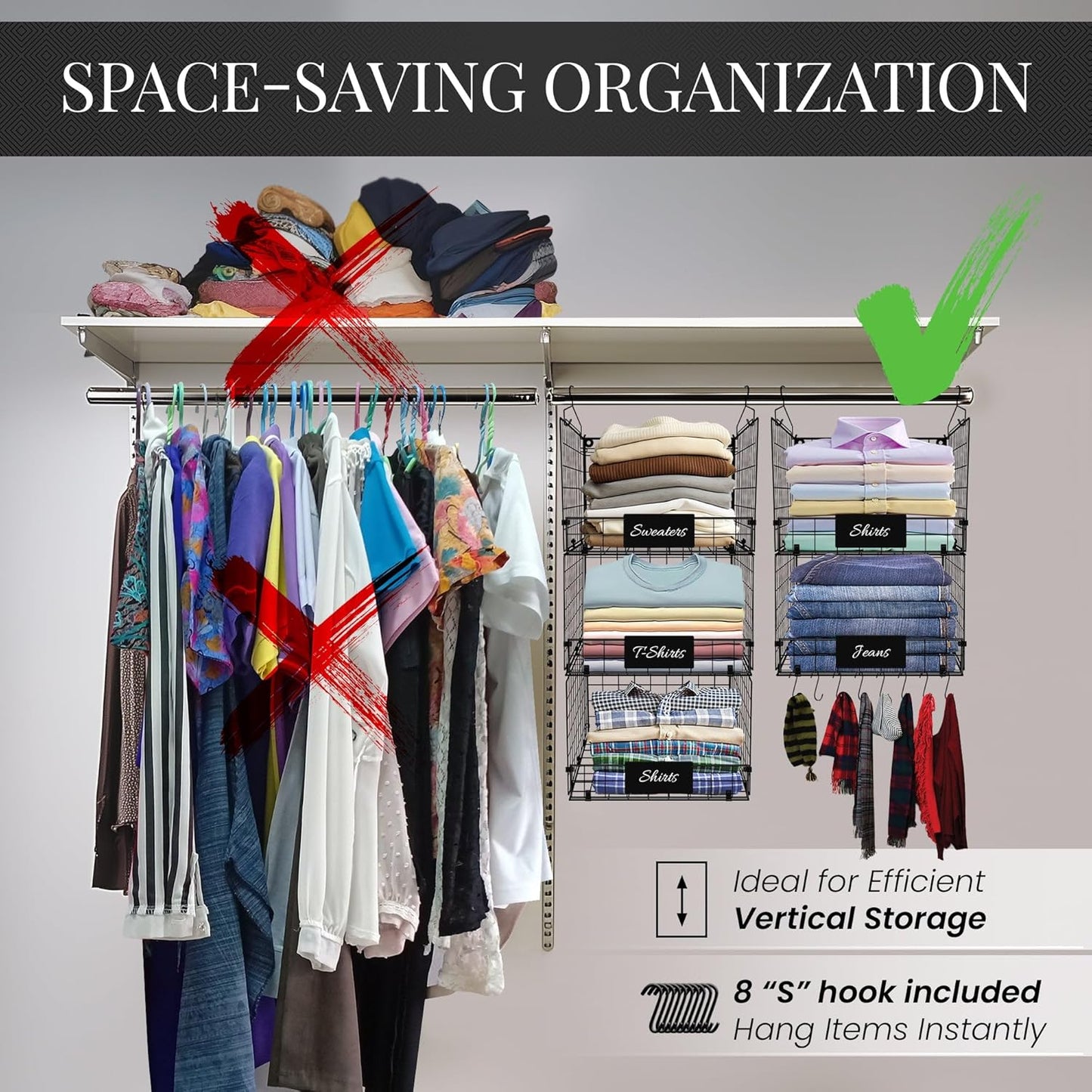 Hanging Closet Organizer - Adjustable
