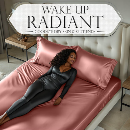 Satin Fitted Sheet - Blush Pink