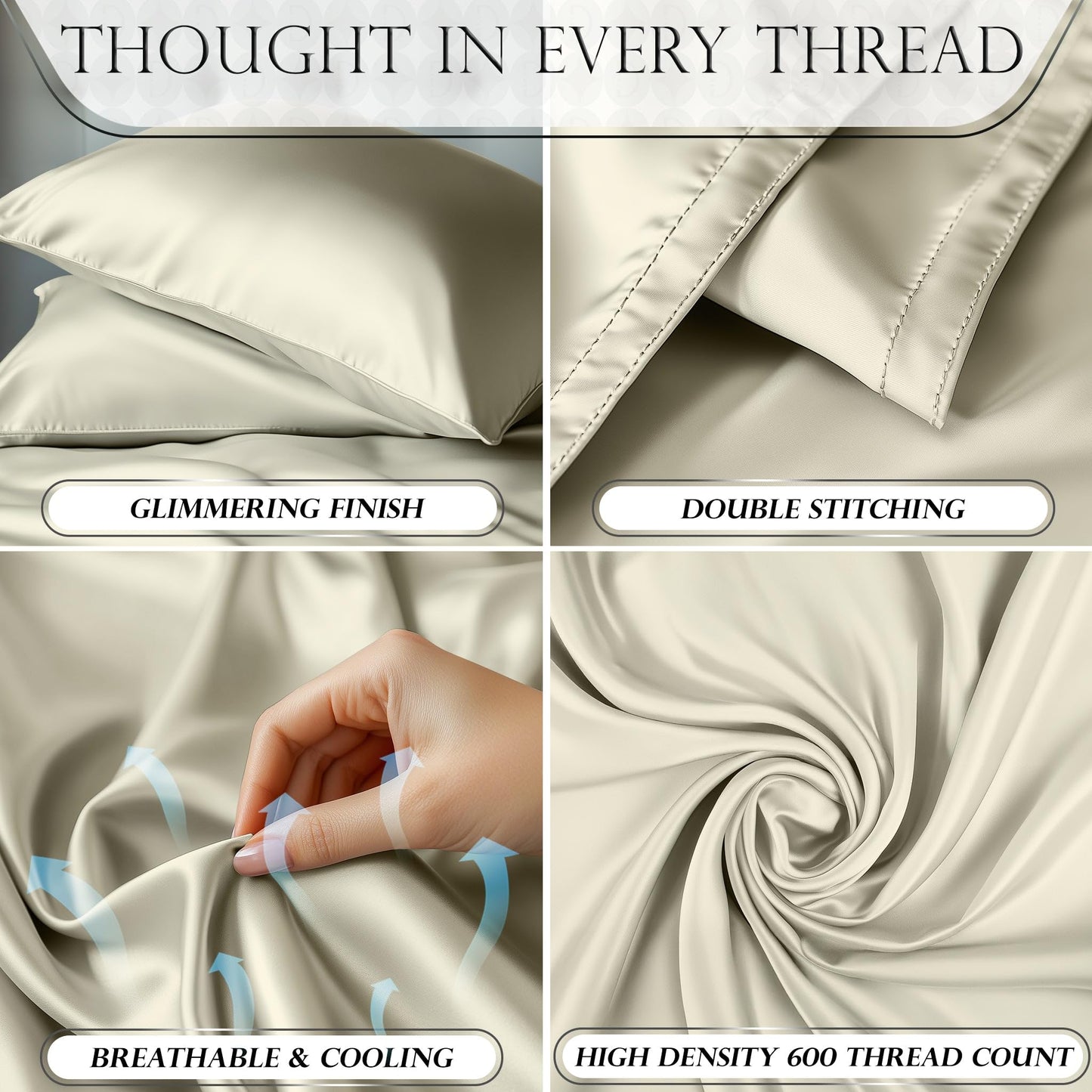Satin Sheet Set - Taupe