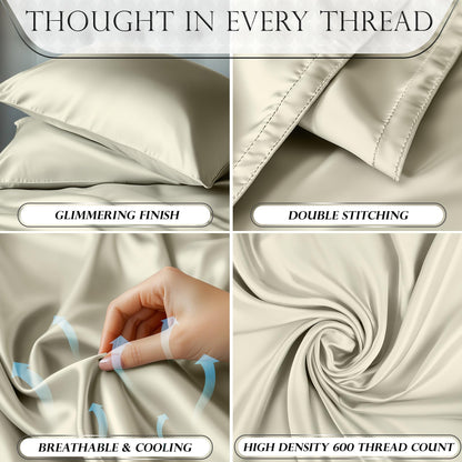 Satin Sheet Set - Taupe