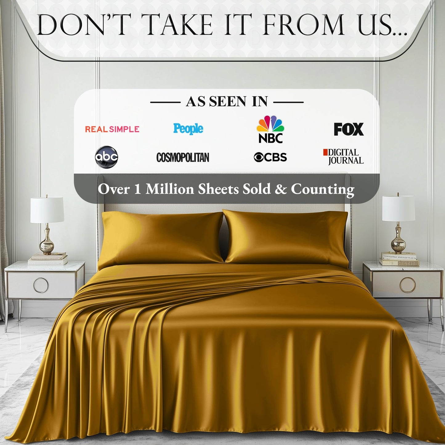 Satin Sheet Set - Gold