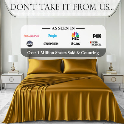 Satin Sheet Set - Gold