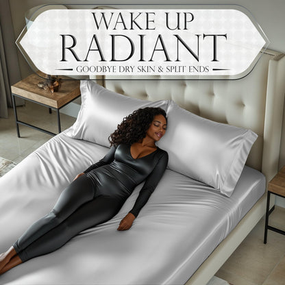 Satin Fitted Sheet - White