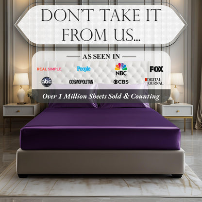 Satin Fitted Sheet - Purple