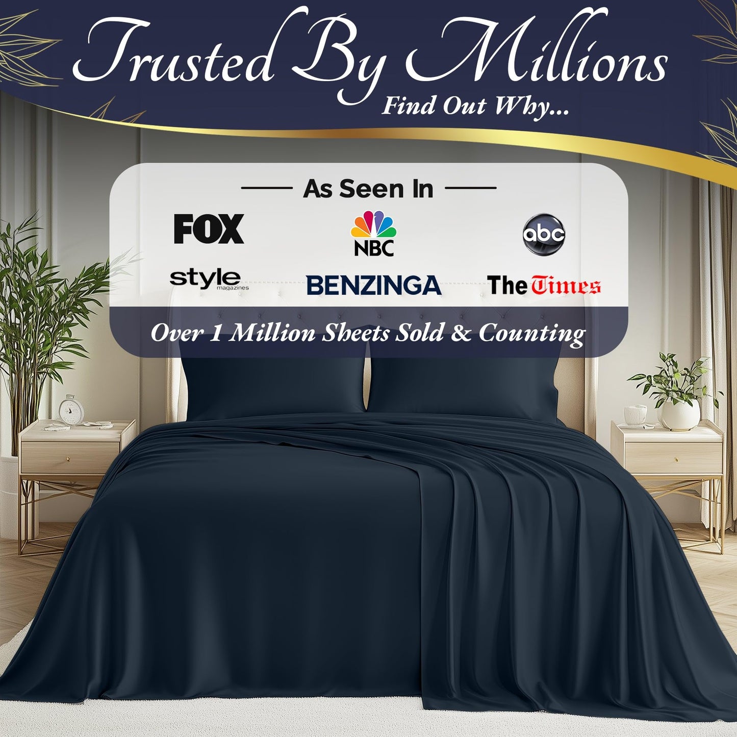 Bamboo Sheet Set - Navy Blue