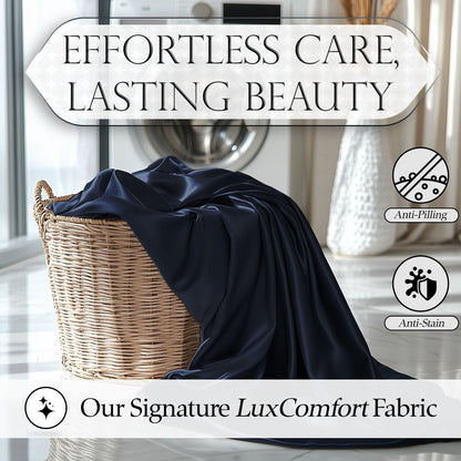 Satin Fitted Sheet - Navy Blue
