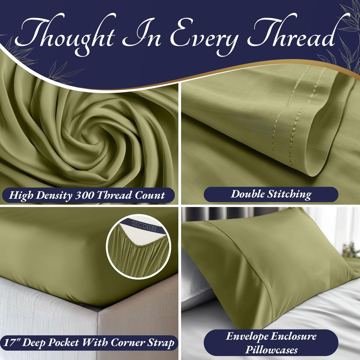 Bamboo Sheet Set - Light Olive