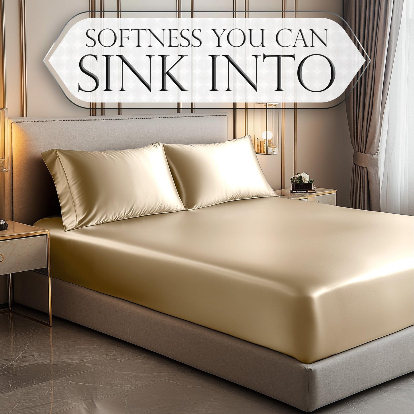 Satin Fitted Sheet - Ivory
