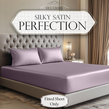 Satin Fitted Sheet - Lavender