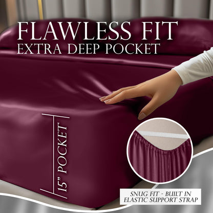 Satin Sheet Set - Rosewood