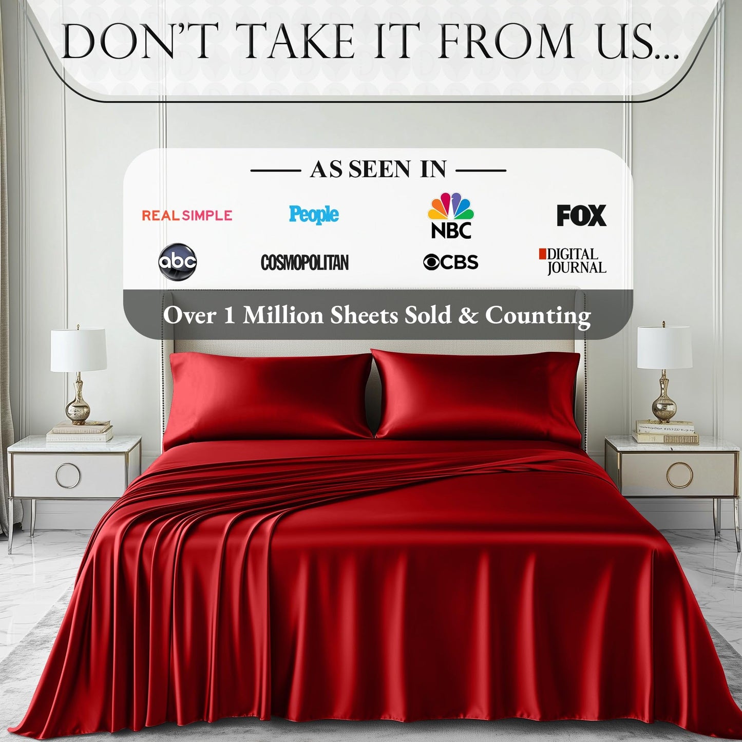 Satin Sheet Set - Red