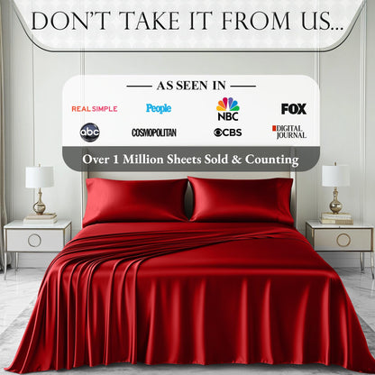 Satin Sheet Set - Red