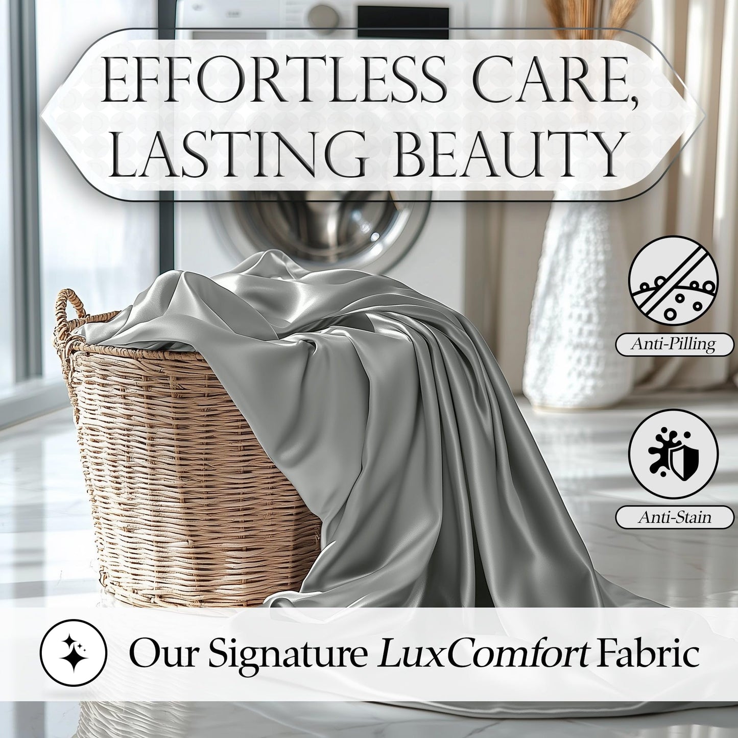 Satin Fitted Sheet - Grey