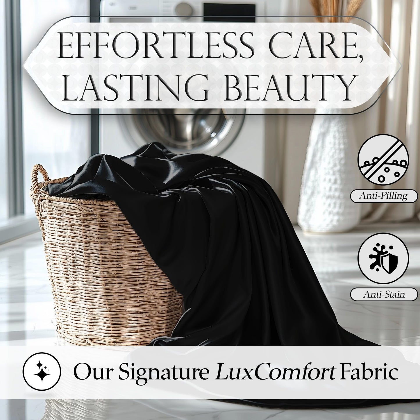 Satin Fitted Sheet - Black