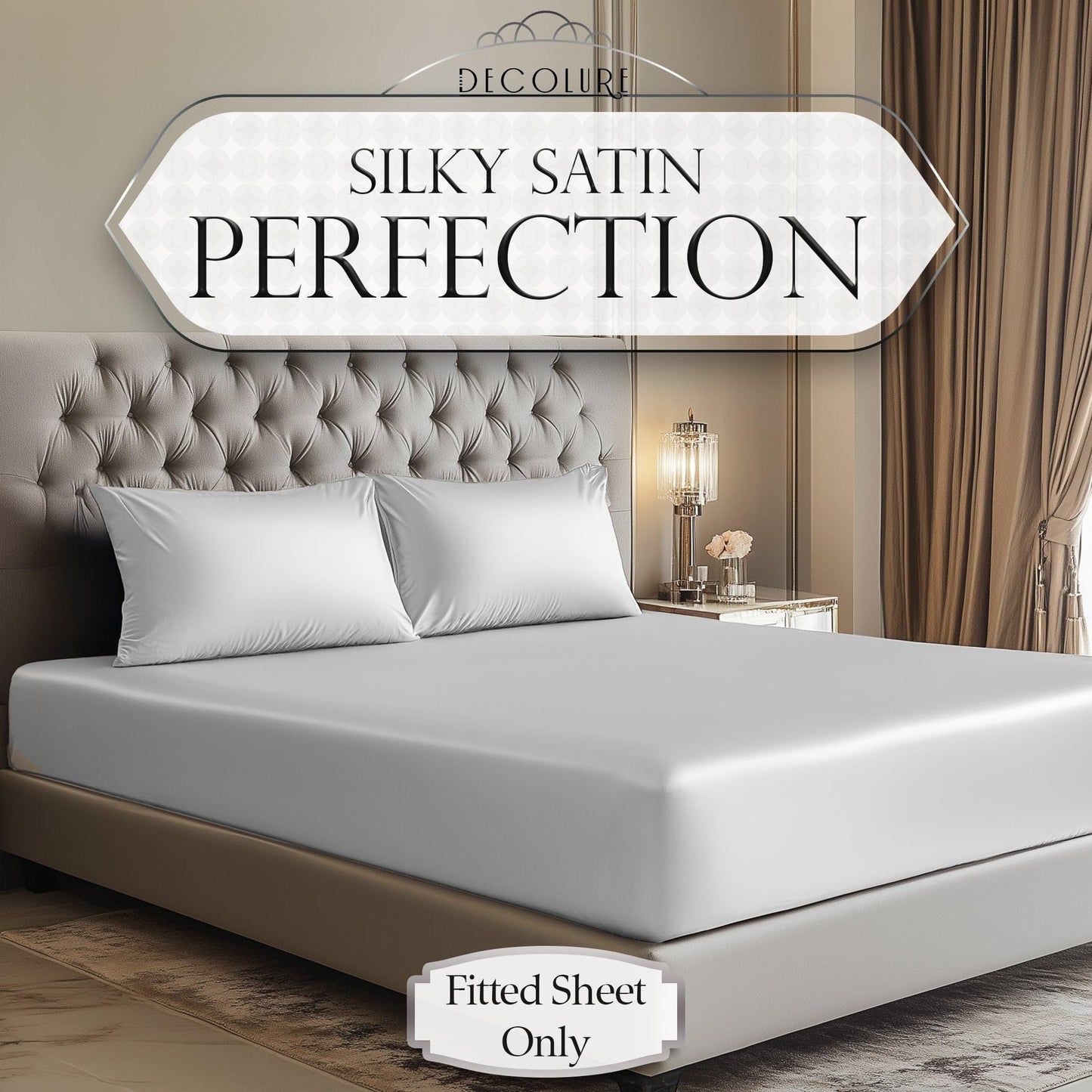 Satin Fitted Sheet - White