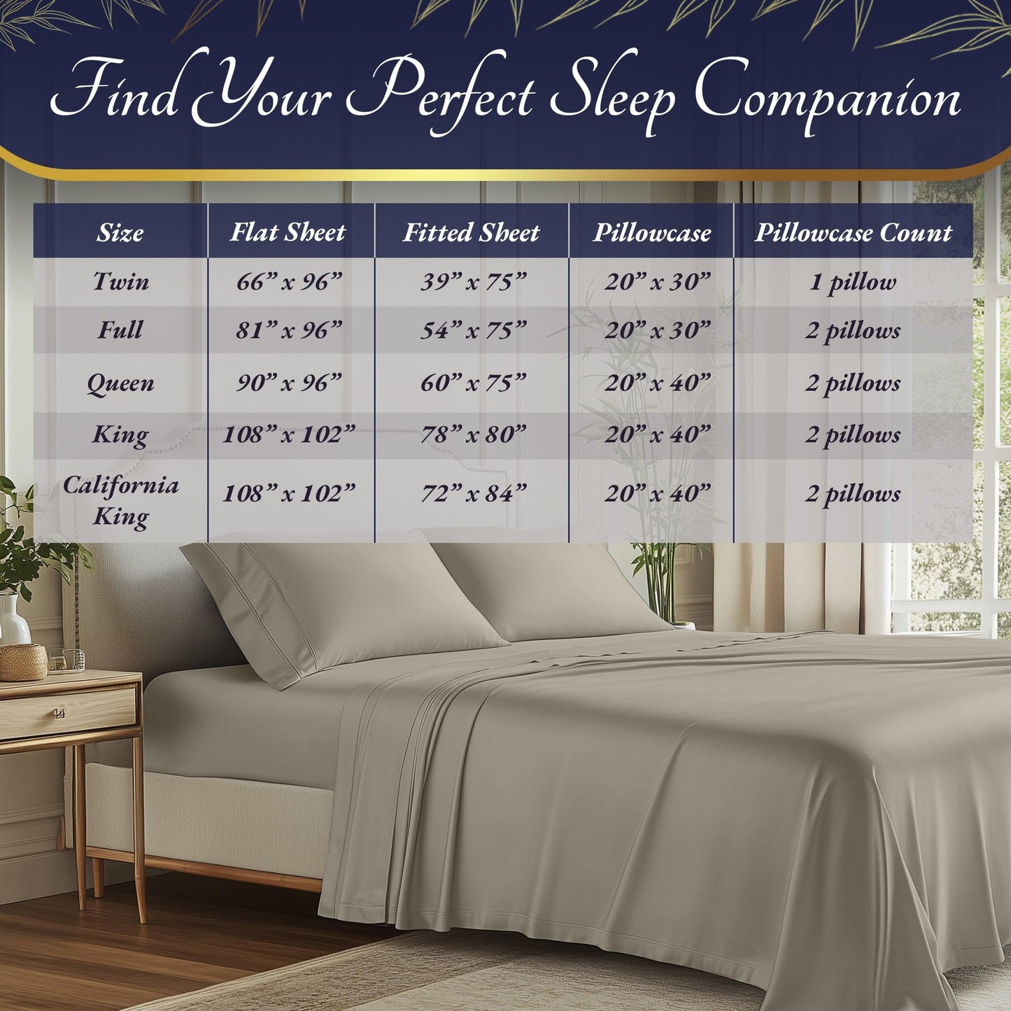 Bamboo Sheet Set - Taupe