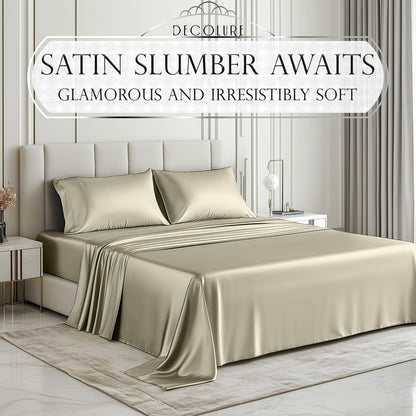 Satin Sheet Set - Taupe