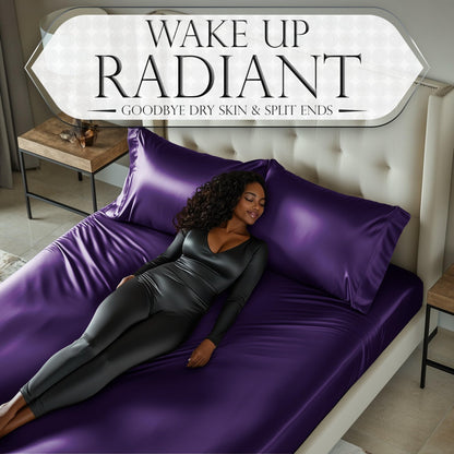 Satin Fitted Sheet - Purple