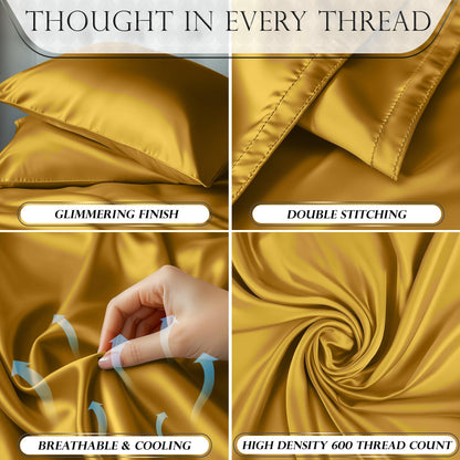 Satin Sheet Set - Gold