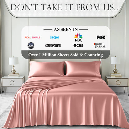 Satin Sheet Set - Blush Pink