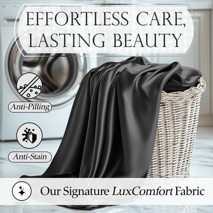 Satin Sheet Set - Stone Grey