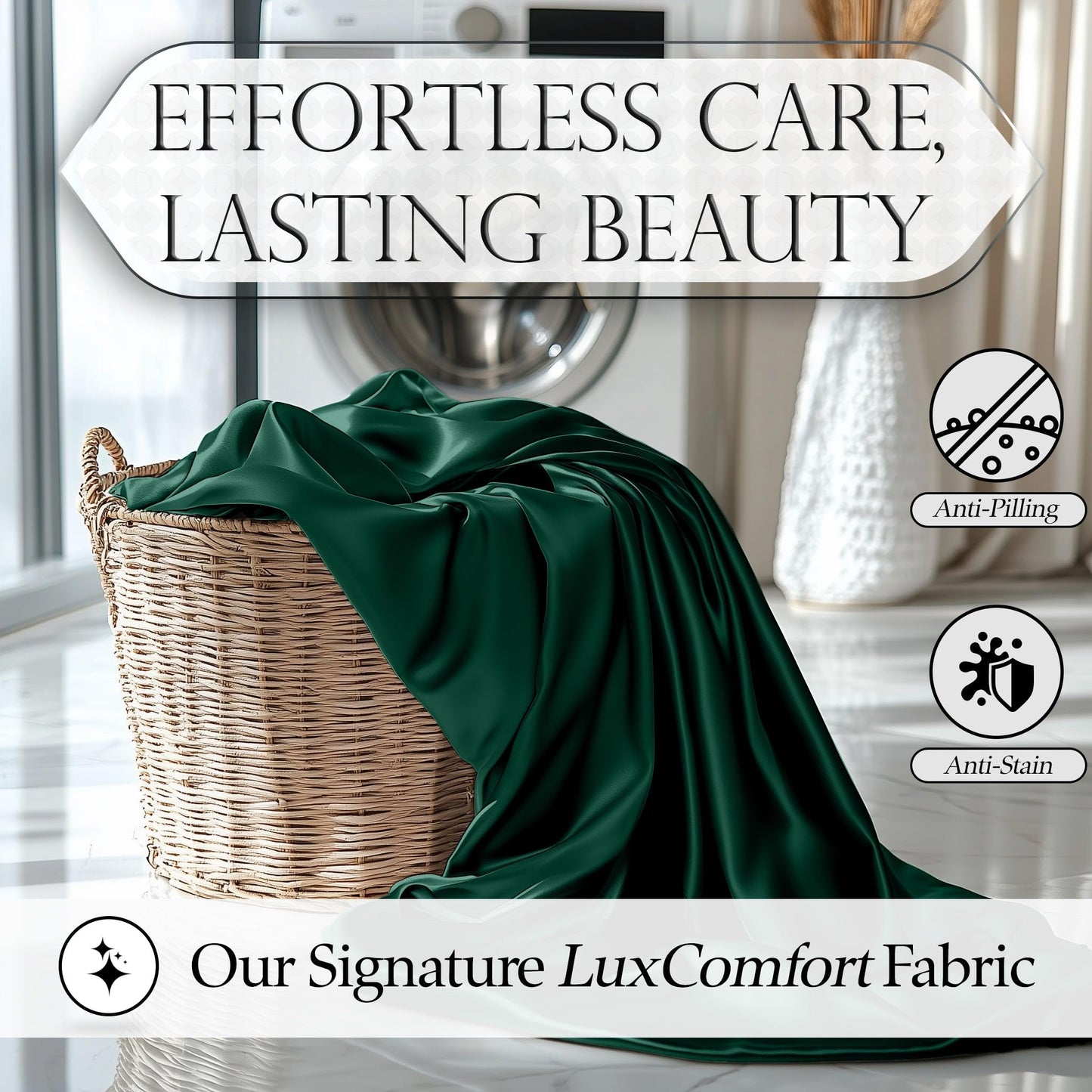 Satin Fitted Sheet - Dark Green